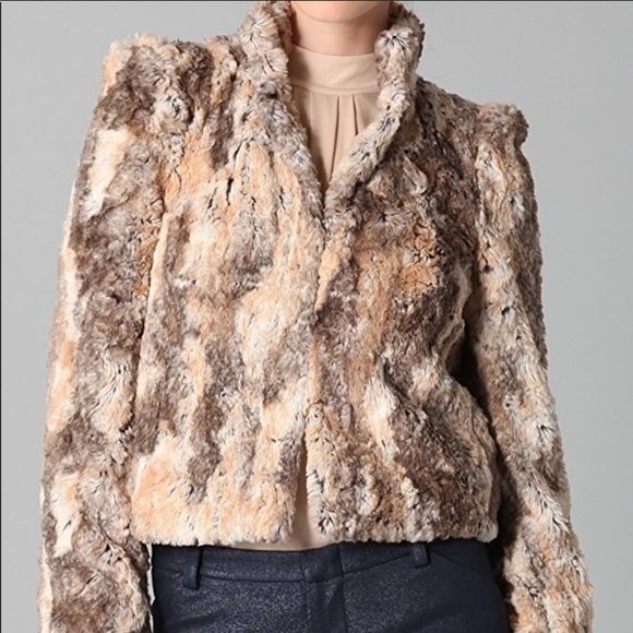 Alice + Olivia Faux Fur Cropped Jacket - Picture 3 of 8